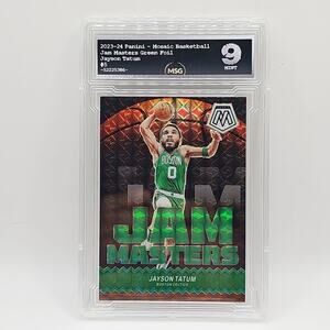 2023-24 Panini Mosaic Jam Masters Mosaic Green #5 Jayson Tatum Graded 9 NBA